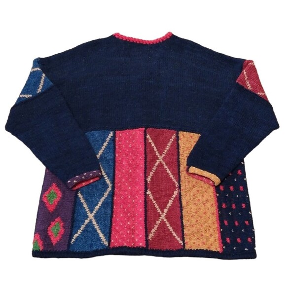 Vintage 80's 90's Retro Amano 100% Wool Chunky Sweater Cardigan - Picture 3 of 10